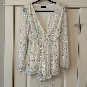 White Sparkle Romper